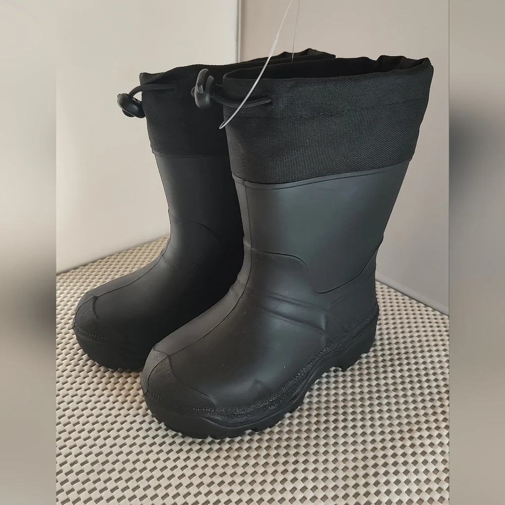 Boys Size 7 Little Kids Winter Boots Waterproof NWT Wonder Nation Black